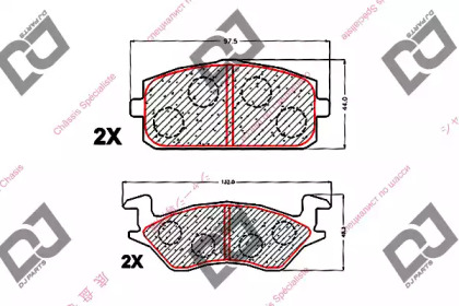 Комплект тормозных колодок DJ PARTS BP1542